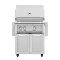Hestan 30-Inch Propane Gas Grill W/ Sear Burner & Rotisserie On Double Door Tower Cart