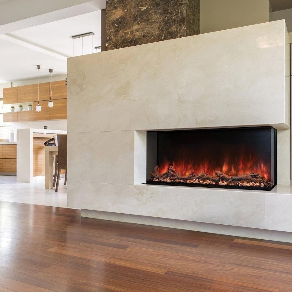 Modern Flames Landscape Pro Multi-Sided Built-In 96 Inch Electric Fireplace Linear Firebox