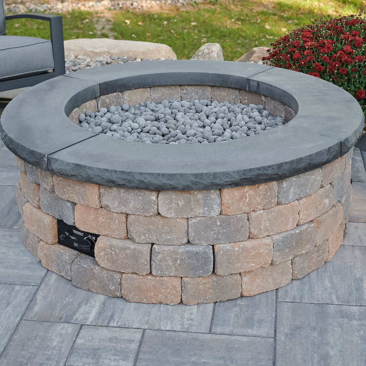The Outdoor GreatRoom Company Bronson Block Round Gas Fire Pit Kit - 51.25-Inch - view 8