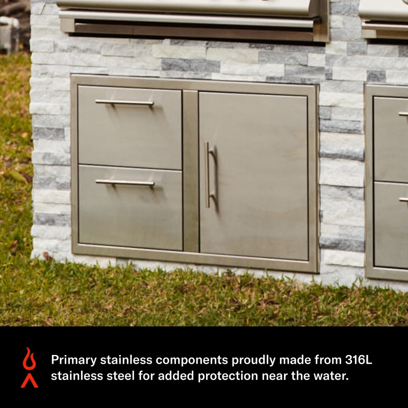 Blaze Marine Grade 32-Inch Access Door & Double Drawer Combo – view 5