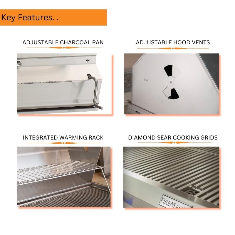 Fire Magic 24" Stainless Steel Built-In Charcoal Grill - view 3