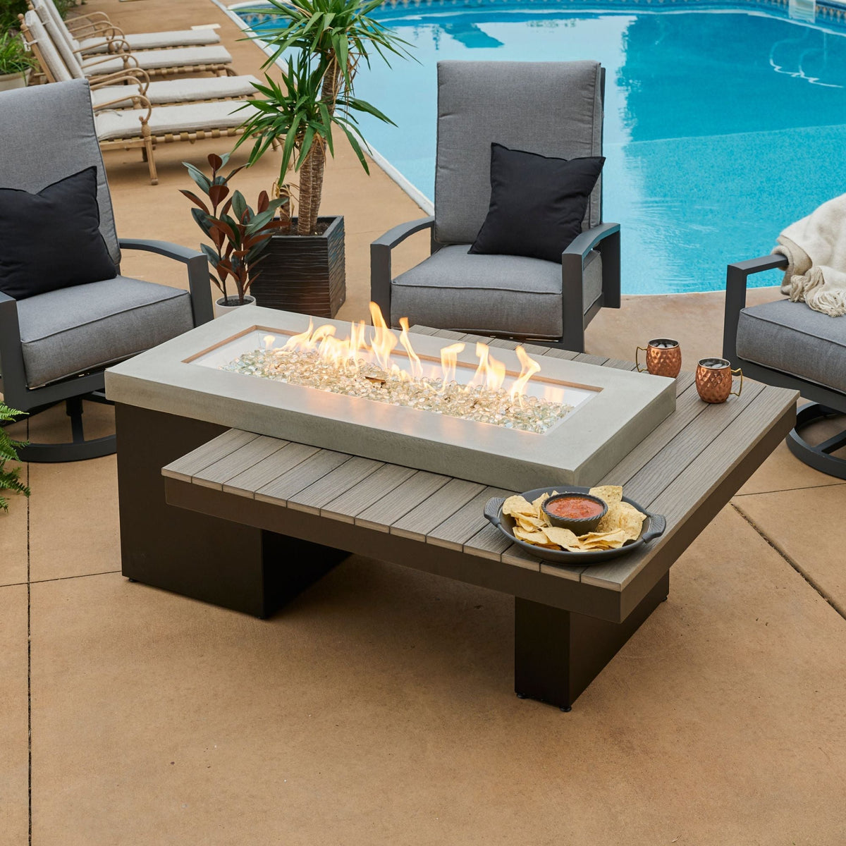 The Outdoor GreatRoom Uptown Linear Gas Fire Pit Table - view 8