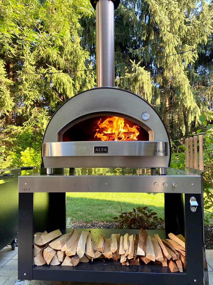 Alfa 4 Pizze Outdoor Wood-Fired Countertop Pizza Oven - Copper
