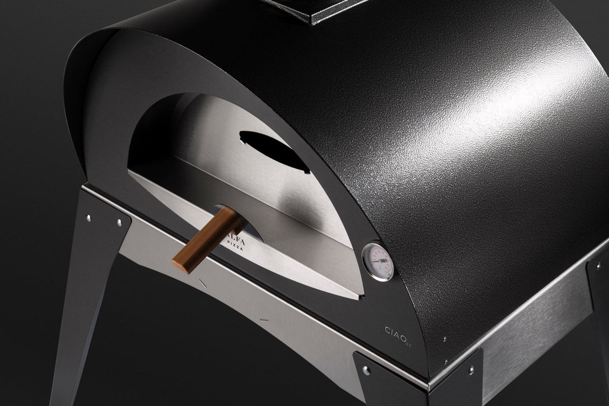 Alfa Ciao 27-Inch Freestanding Wood Fired Outdoor Pizza Oven with Base - Silver Grey - view 4