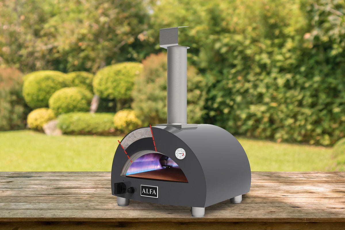 Alfa Moderno Portable Propane Gas Fired Pizza Oven - Grey - view 11