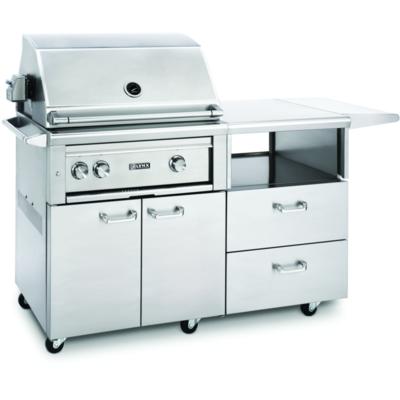 Lynx Professional 30-Inch Trident Infrared Grill with Rotisserie on Mobile Kitchen Cart - view 2