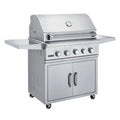 Broilmaster B-Series 32-Inch 4-Burner Marine Grade Fully Loaded Freestanding Propane Grill On Cart
