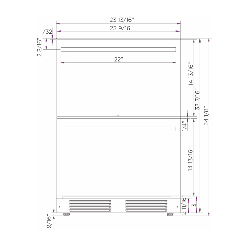 XO Appliance 24" Refrigerated Drawers (XO-XOU24RDS) – view 13