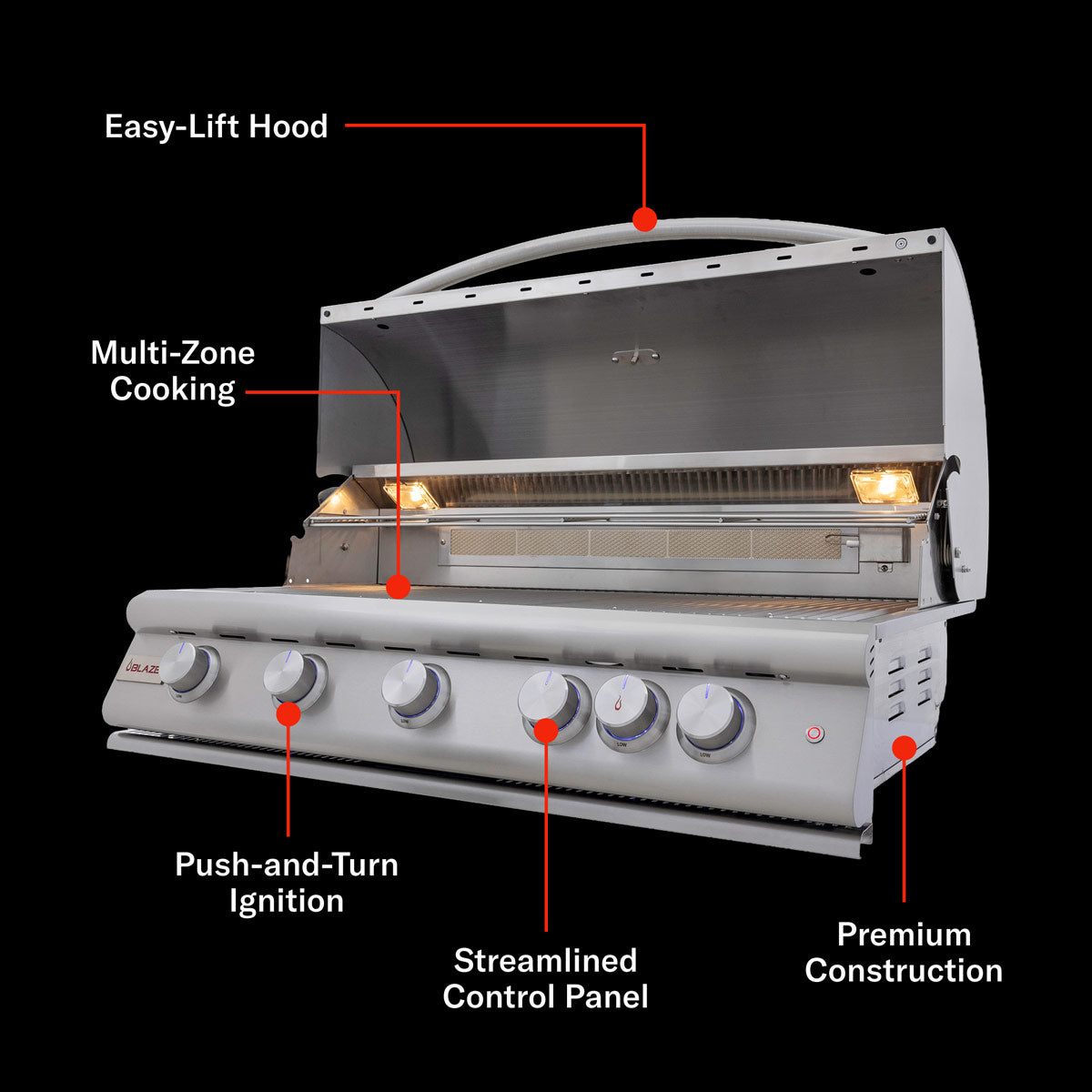 Blaze Premium LTE+ Gas Grill with Rear Burner and Built-in Lighting System – view 12