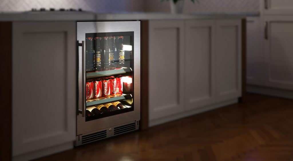 XO 24" Designer Black Glass Beverage Center Indoor Undercounter Refrigerator - view 7