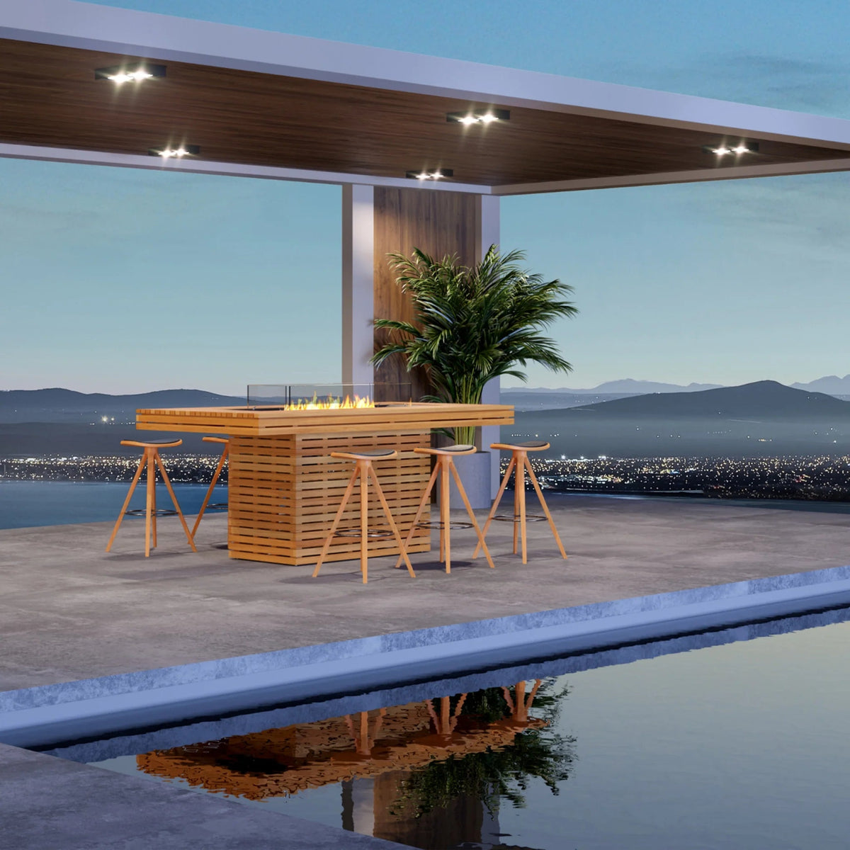 EcoSmart Fire Gin 90 Bar Height Fire Pit Table - view 6