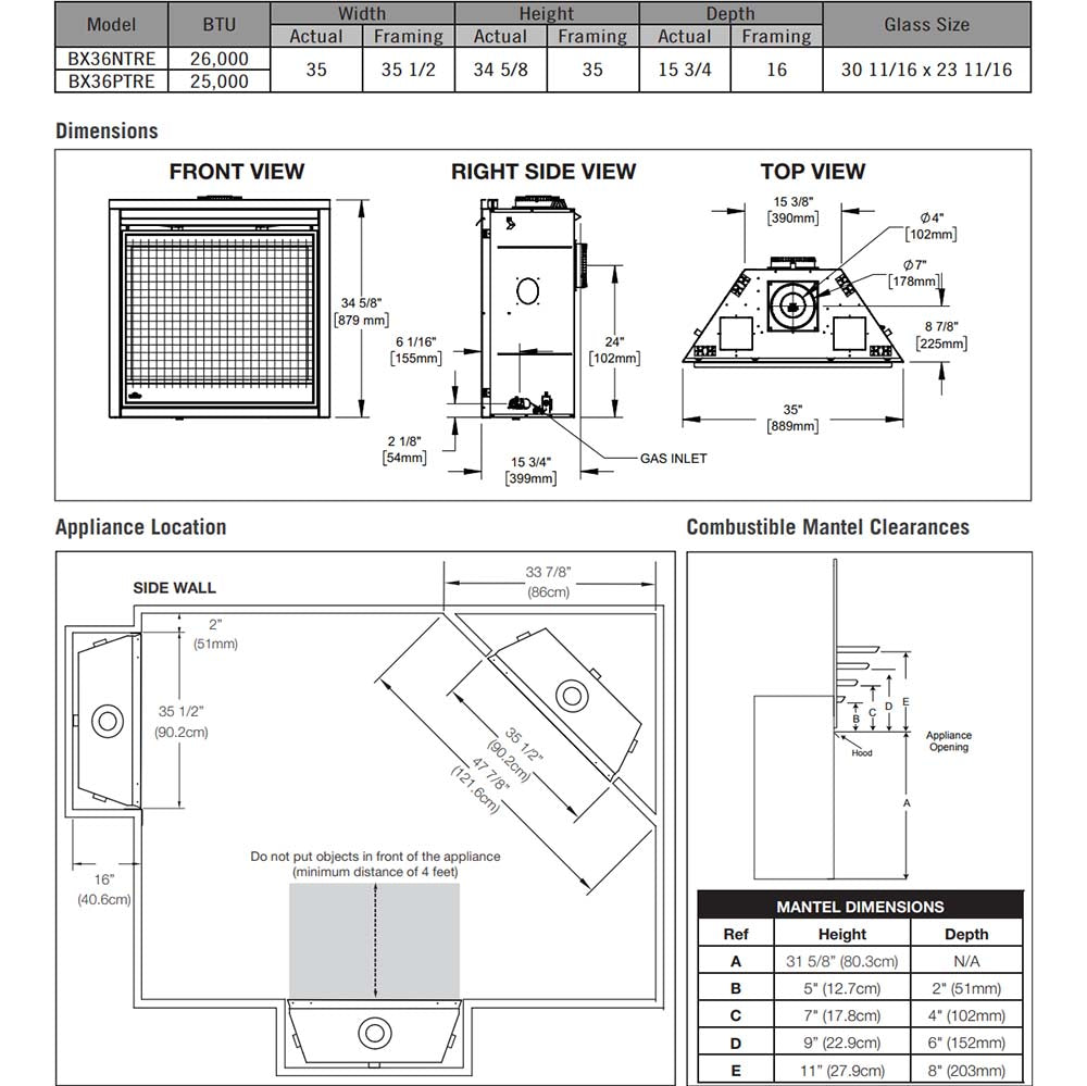 Napoleon Ascent X 36 Direct Vent Gas Fireplace | BX36 - view 2