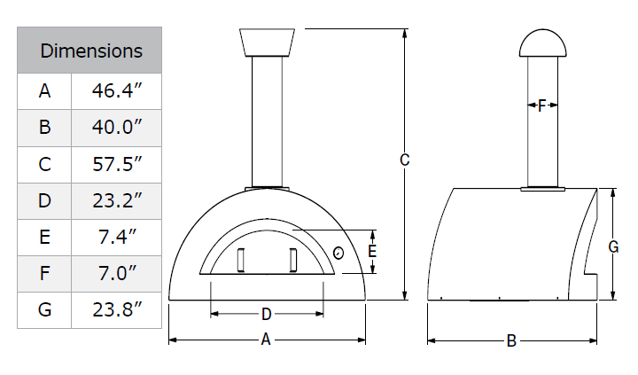 Alfa Forni Allegro 39-inch Wood-Fired Countertop Pizza Oven - Yellow - view 13