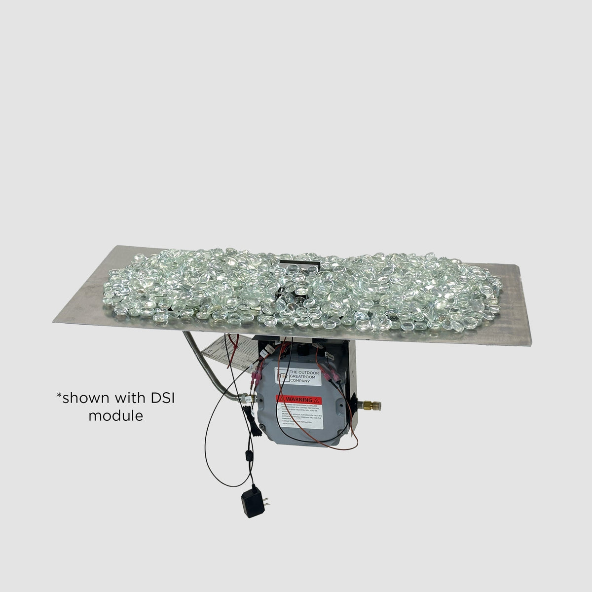 The Outdoor GreatRoom Crystal Fire Plus Linear Gas Burner Insert and Plate Kit - view 15