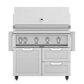 Hestan 42-Inch Propane Gas Grill W/ Sear Burner & Rotisserie On Double Drawer & Door Tower Cart