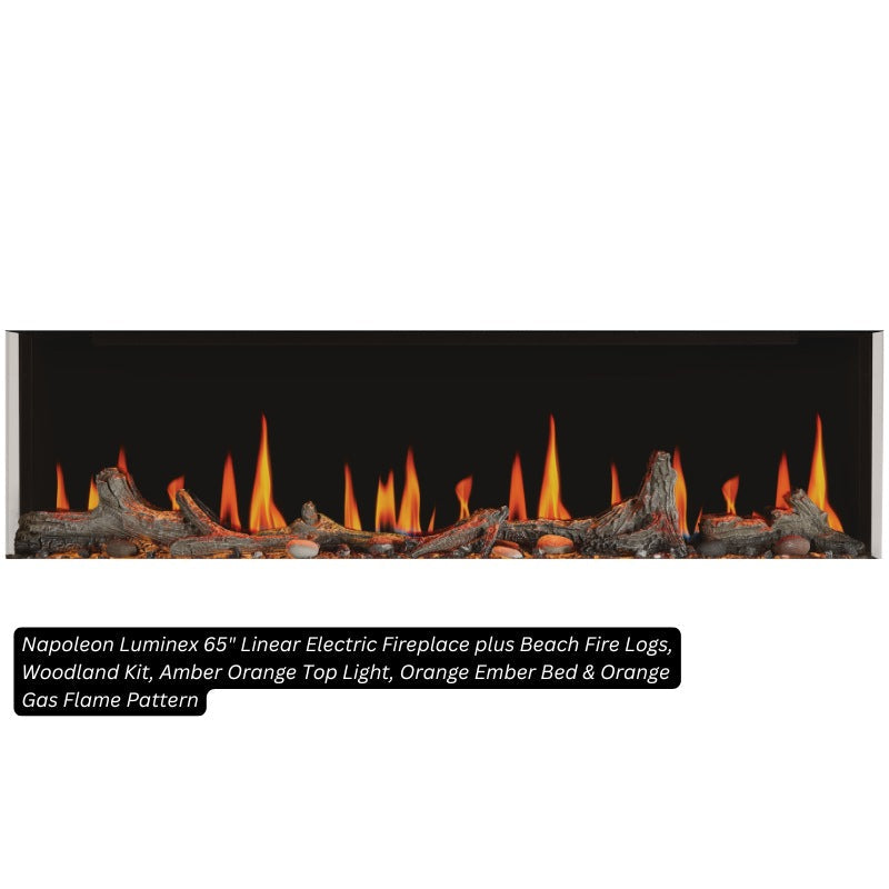 Napoleon Luminex 65" Linear Electric Fireplace | NEFL65LCD-3SV - view 23