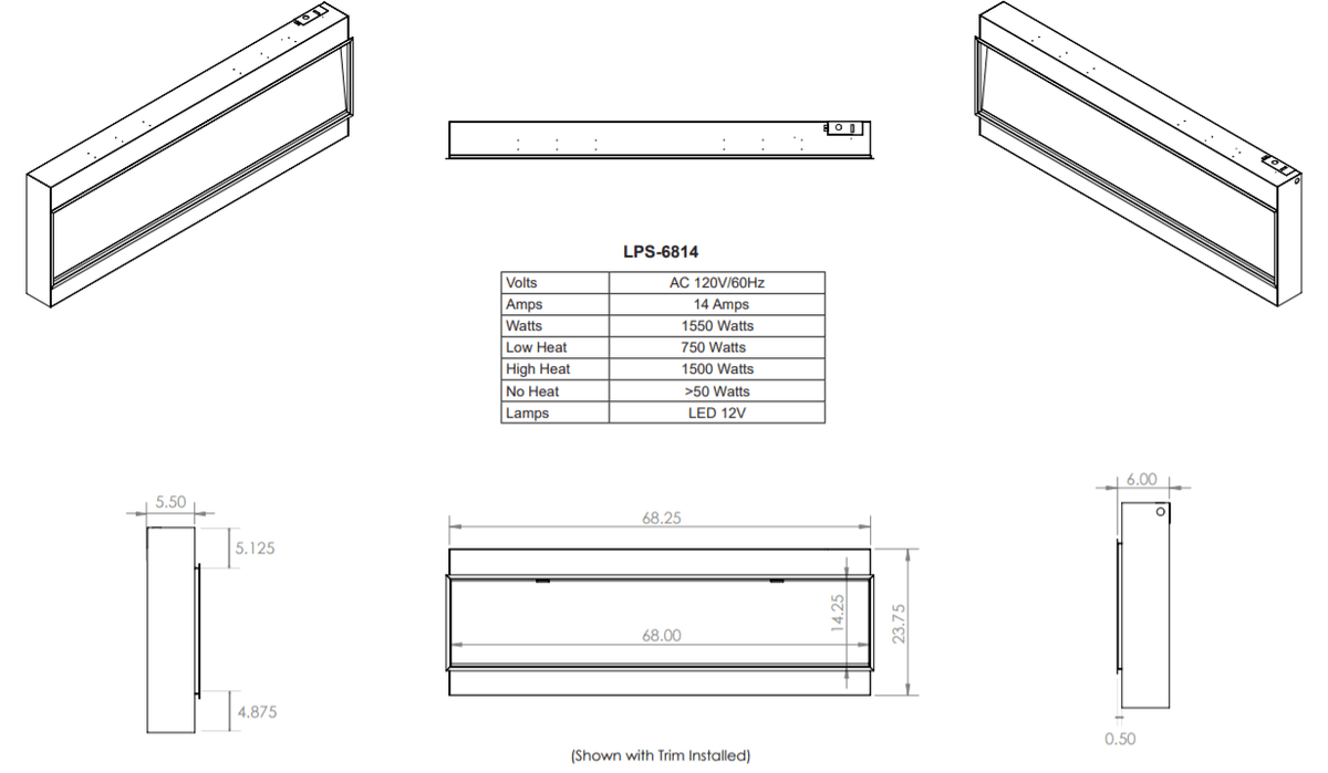Modern Flames Landscape Pro Slim 80 Inch Built-In Electric Fireplace Recessed Linear Firebox