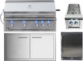 XO Pro 42" Built-In Gas Grill Four Piece Package with Side Burner, Double Doors, and Refrigerator