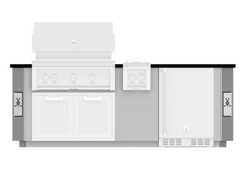 Hestan 12-Foot Outdoor Living Entertainment Suite Package W/ Campania Pizza Oven, 36-Inch Grill, Double Side Burner, Access Door & Refrigerator