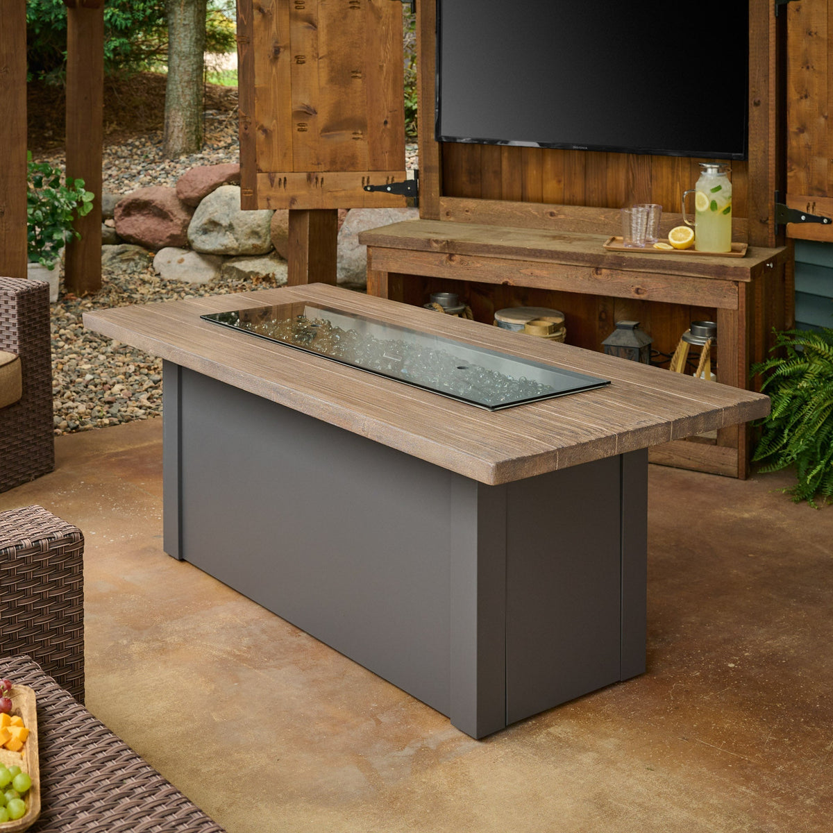 The Outdoor GreatRoom Havenwood Linear Gas Fire Pit Table 62" - view 12