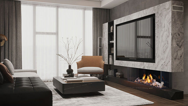 Napoleon Tall Bay Luxuria 62 Three-Sided Direct Vent Gas Fireplace | TLVX62LBN