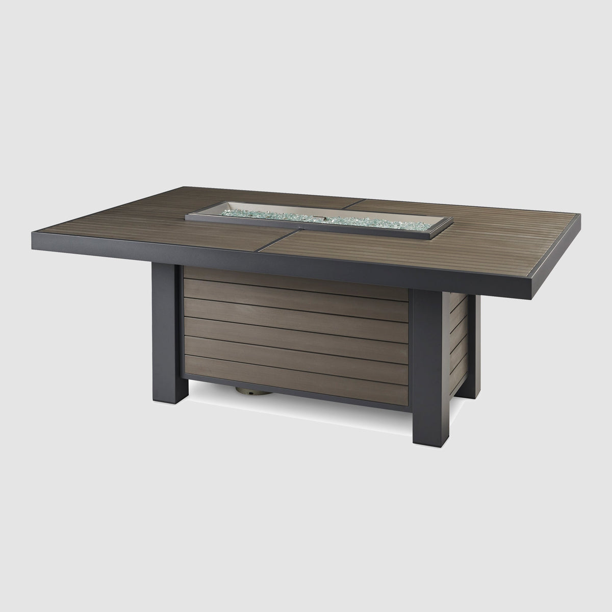 The Outdoor GreatRoom Kenwood and Brooks Linear Dining Height Gas Fire Pit Table - view 12
