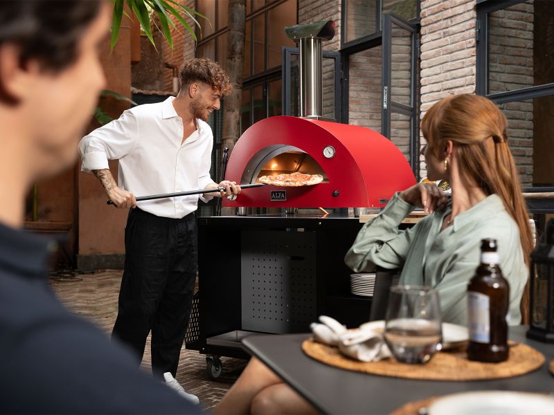 Alfa Moderno 2 Pizze 38-Inch Gas Pizza Oven - Anthracite Grey