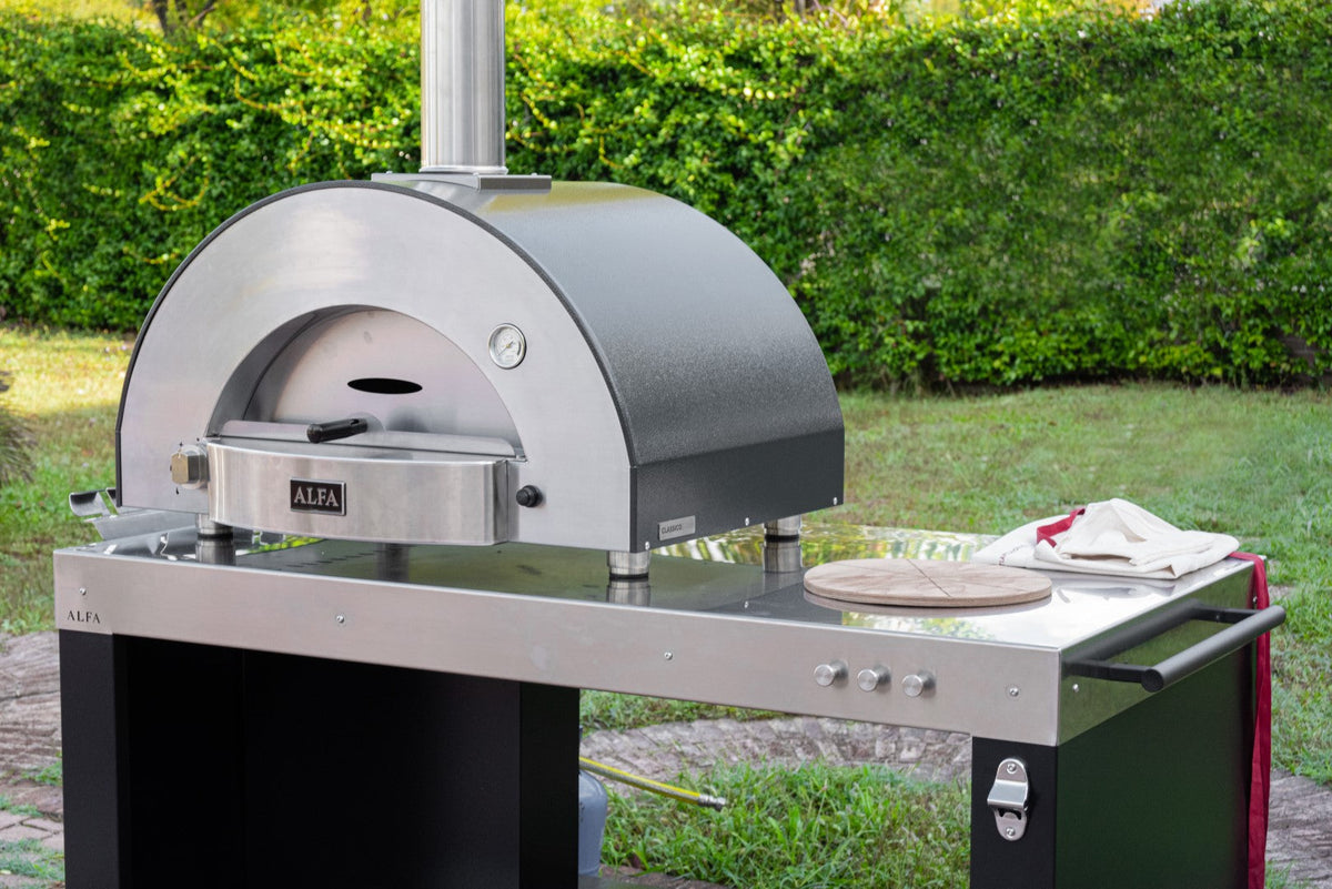 Alfa Classico 2 Pizze Outdoor Wood Pizza Oven - Ardesia Grey