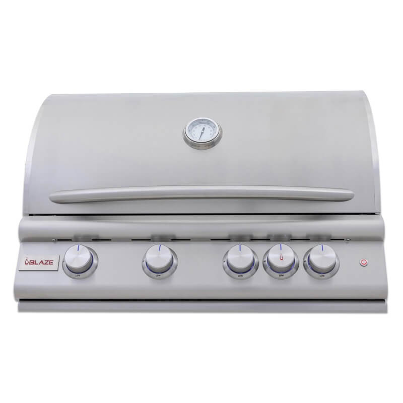 Blaze Premium LTE+ Marine Grade 32 Inch 4-Burner Gas Built In Grill w/ Rear Infrared Burner w/ Lift-Assist Hood