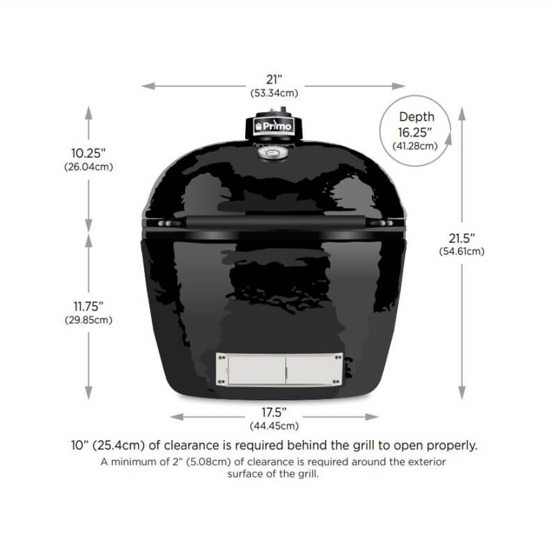 Primo All-In-One Oval Junior 200 Ceramic Kamado Grill With Cart - PGCJRC - view 20