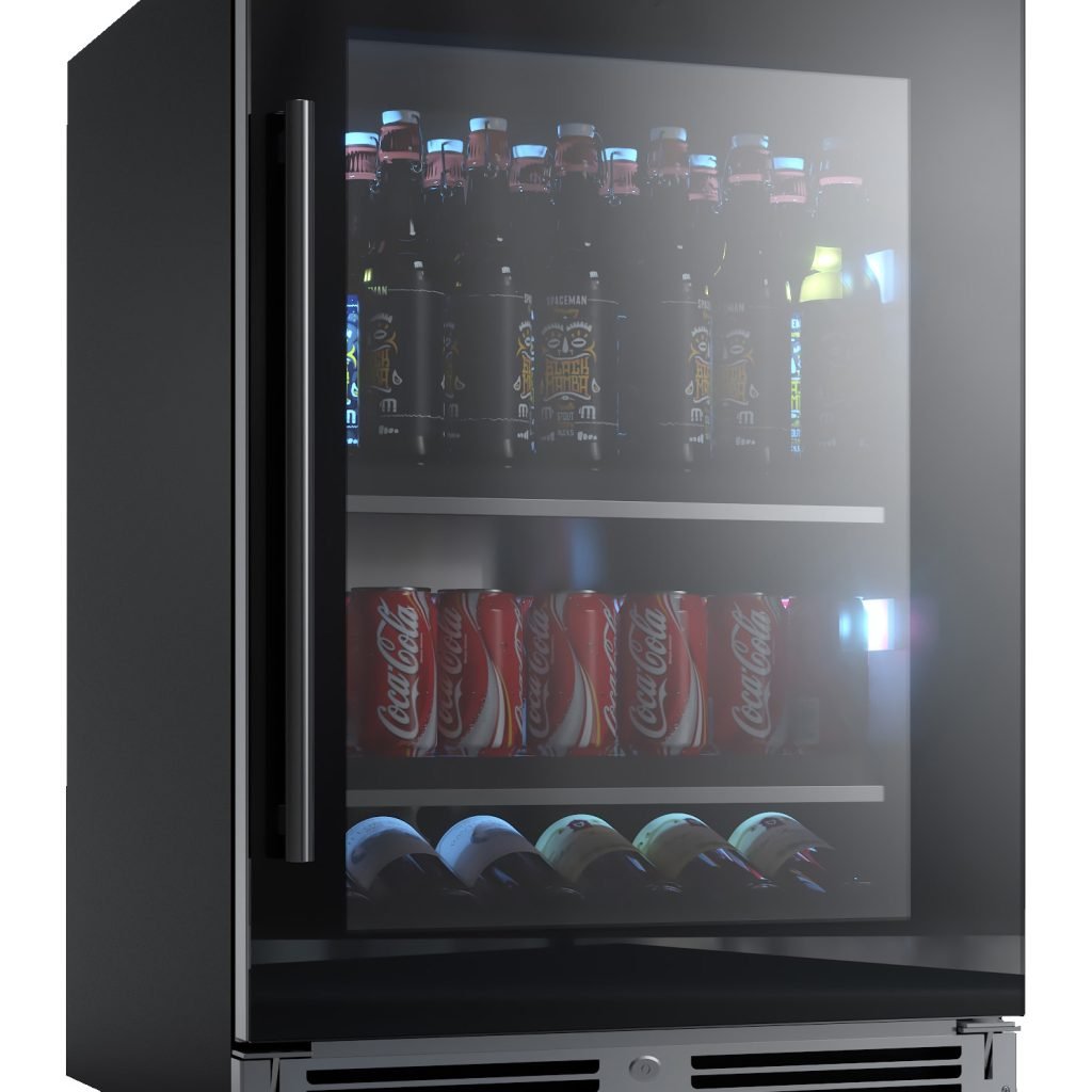 XO 24" Designer Black Glass Beverage Center Indoor Undercounter Refrigerator - view 5
