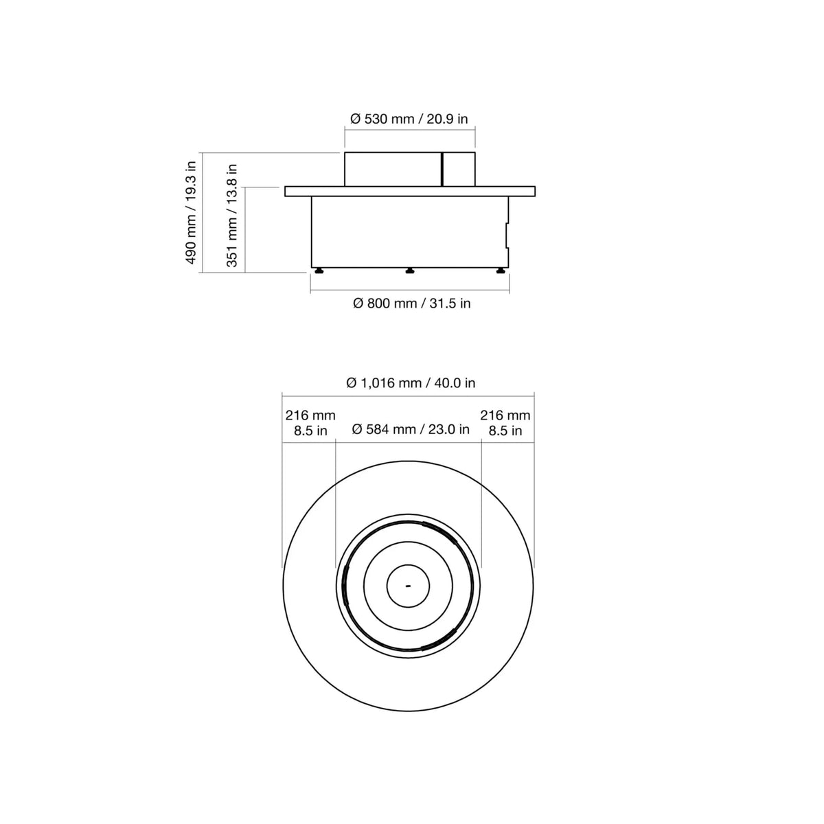 EcoSmart Fire Mimosa 40 Fire Pit Table - view 11