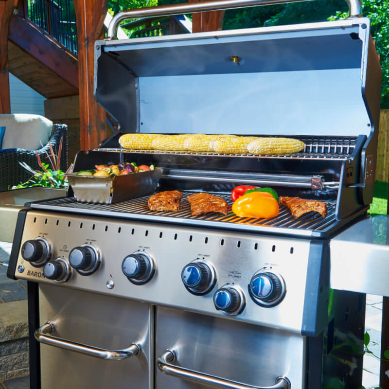 Broil King Baron S 590 PRO IR 5-Burner Gas Grill With Rotisserie & Infrared Side Burner - view 10