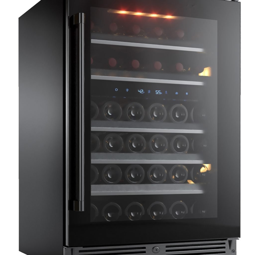 XO 24 Inch Designer Black Glass Indoor Dual Zone Wine Cooler Refrigeration - view 8