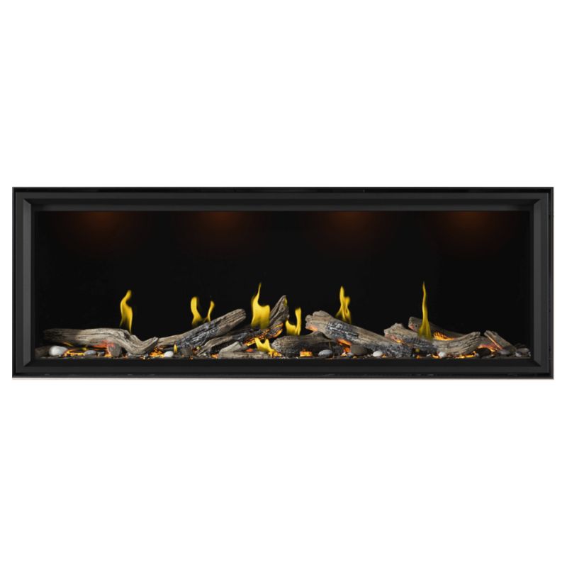 Napoleon Tall Vector with Luminous Logs 74" Direct Vent Linear Gas Fireplace | TLV74LN - view 3