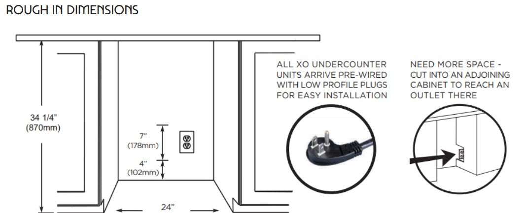 XO 24 Inch Dual Zone Wine Cooler Panel Ready Built-In Wine Cellar - view 5