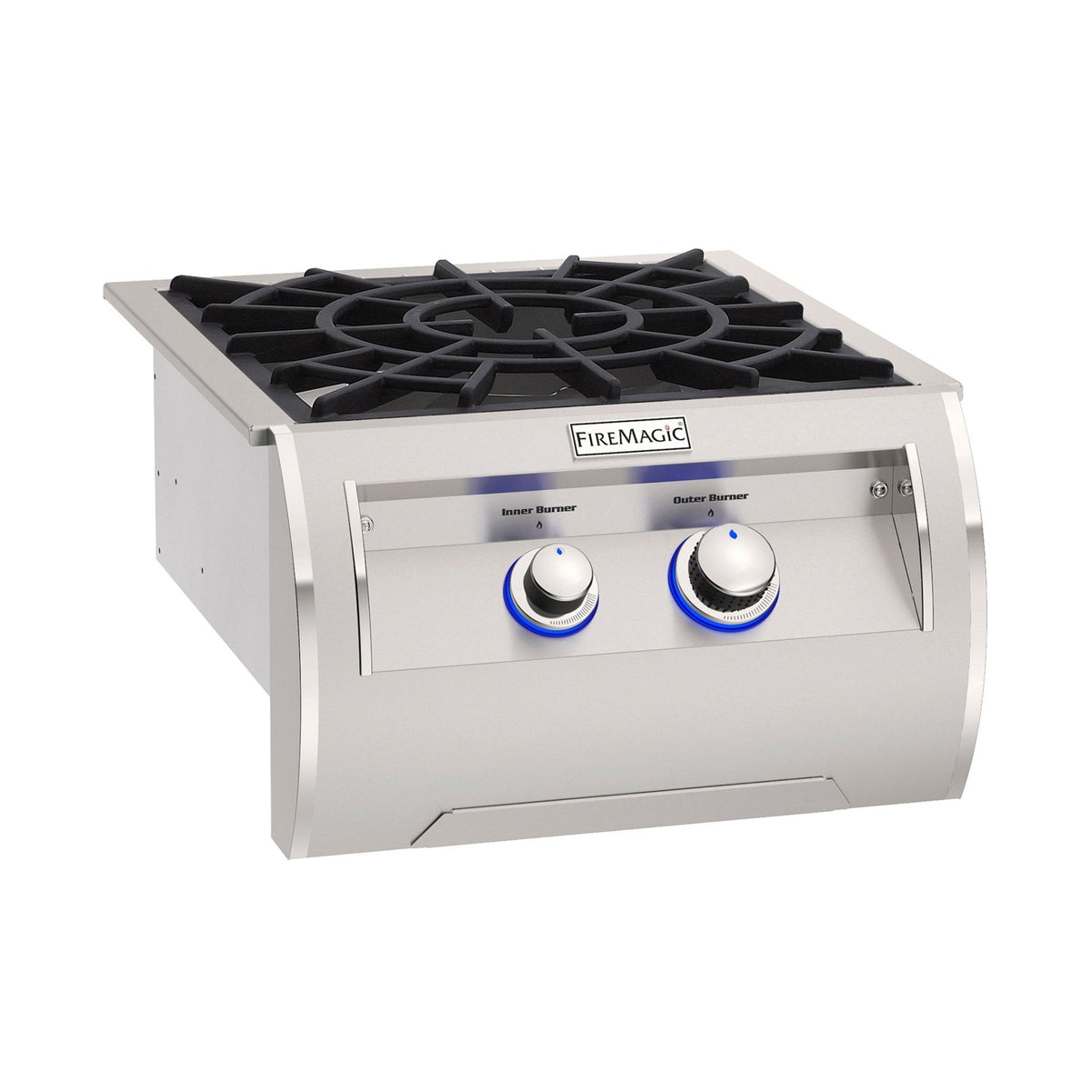 Fire Magic Echelon Diamond Built-In Natural Gas Power Burner W/ Porcelain Coated Cast Iron Grid - 19-5B2N-0
