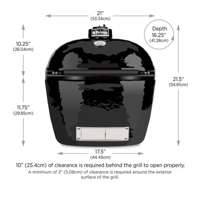 Primo Oval Junior 200 Ceramic Kamado Charcoal Grill with Cart Base - view 4