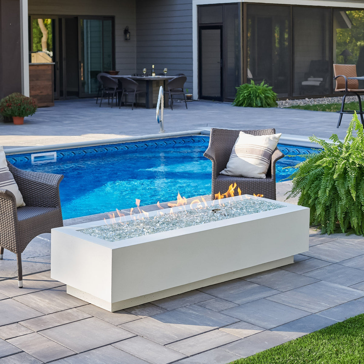 The Outdoor GreatRoom Cove Linear Gas Fire Pit Table 72"