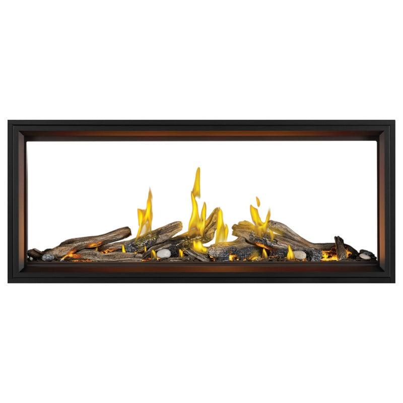 Napoleon Tall Vector with Luminous Logs 62" See Through Direct Vent Linear Gas Fireplace | TLV62LN2 - view 3