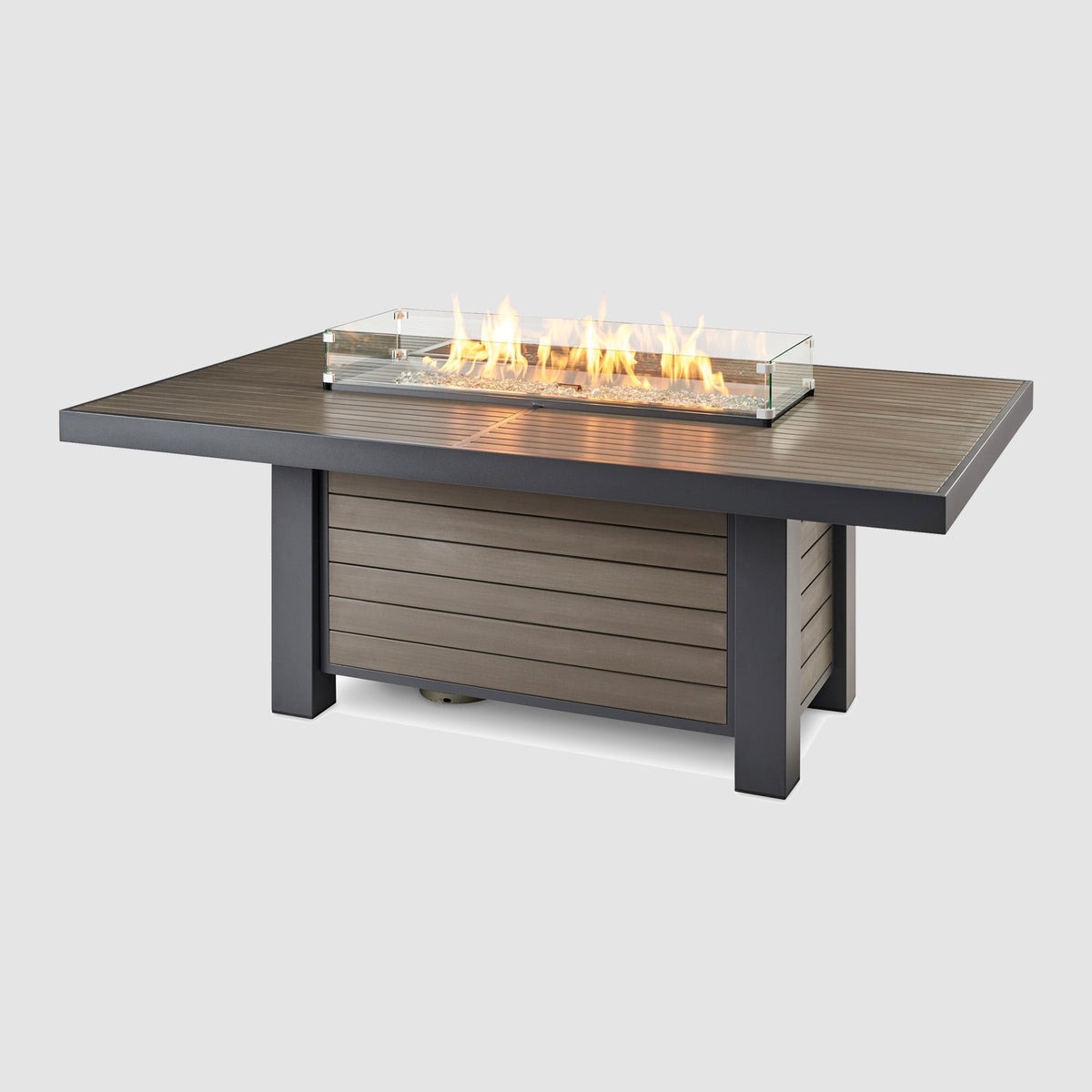 The Outdoor GreatRoom Kenwood and Brooks Linear Dining Height Gas Fire Pit Table - view 11