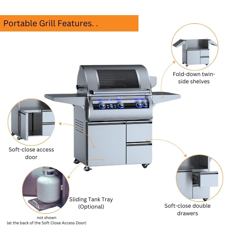 Fire Magic 30" Echelon Diamond E660i Portable Gas Grill with Digital Thermometer - view 4