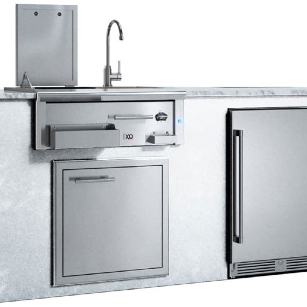XO Outdoor Bar Island with Cocktail Station Access Door & Refrigerator - view 6