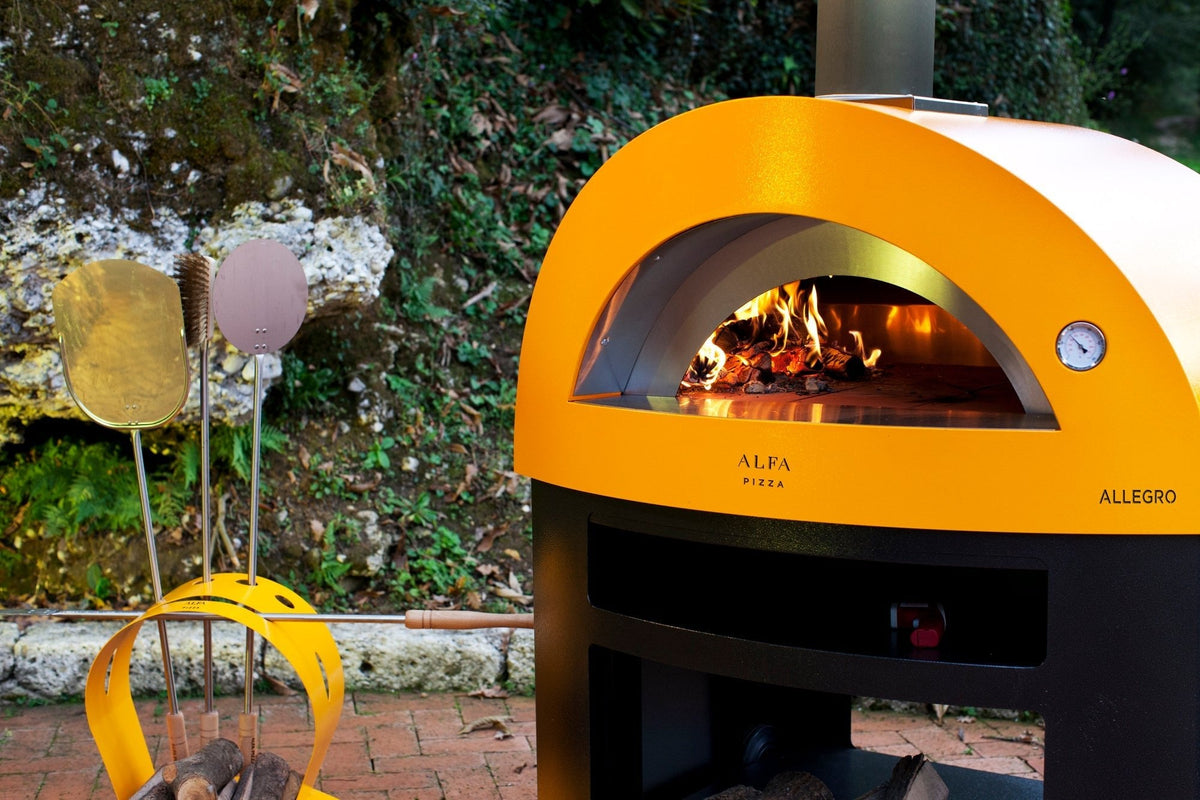 Alfa Moderno 5 Pizze Outdoor Gas Hybrid Pizza Oven with Black Base - Freestanding - Fire Yellow - view 8