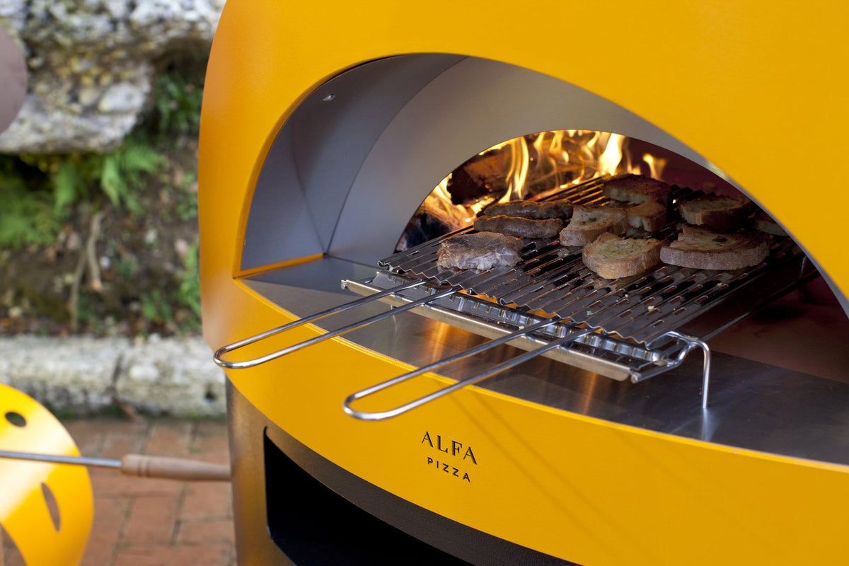 Alfa Allegro 39-Inch Outdoor Wood-Fired Pizza Oven with Base - Freestanding - Yellow - view 10