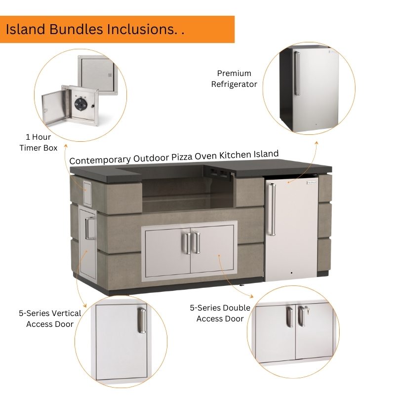 Fire Magic Contemporary Outdoor Kitchen Island Bundle for Pizza Oven - view 4
