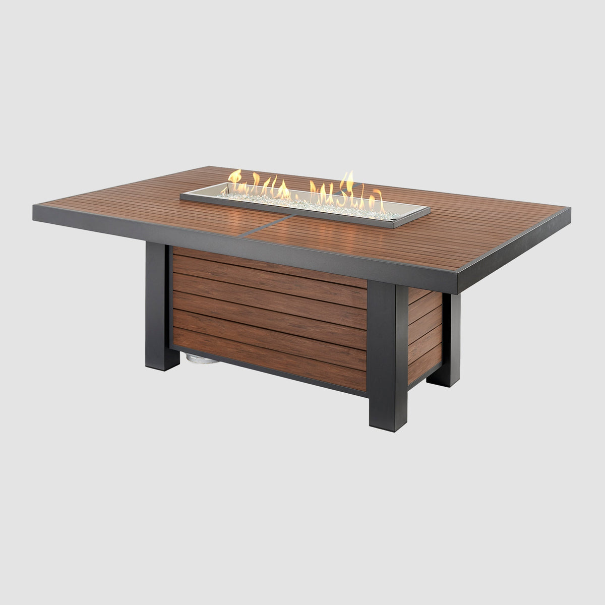The Outdoor GreatRoom Kenwood and Brooks Linear Dining Height Gas Fire Pit Table - view 2