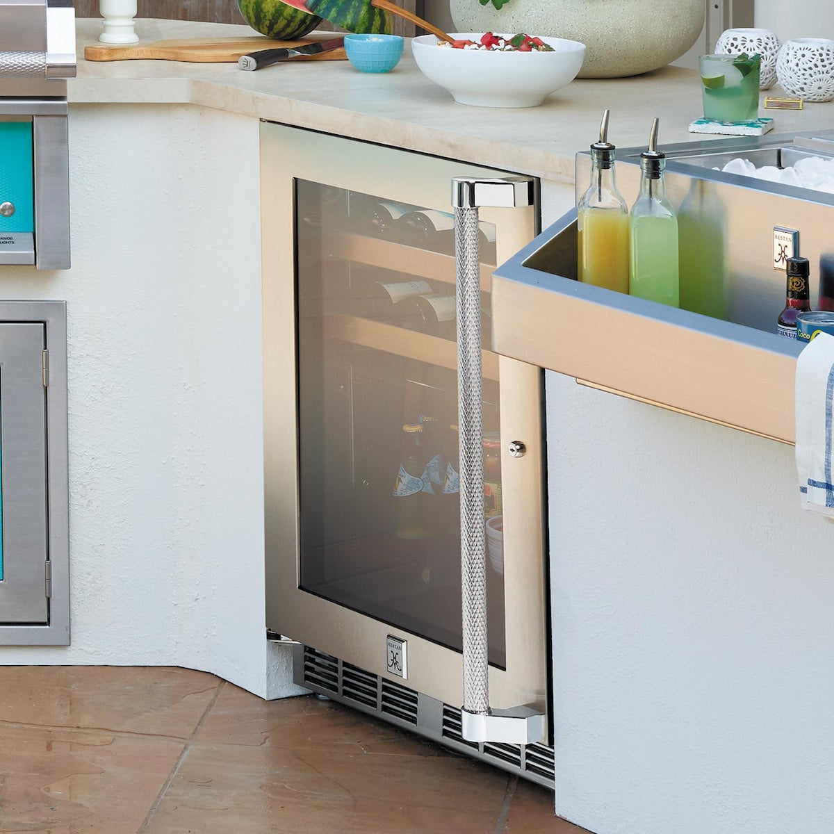 Hestan 24-Inch 5.0 Cu. Ft. Left Hinge Or Right Hinge Outdoor Rated Dual Zone Glass Door Refrigerator With Wine Storage - view 2