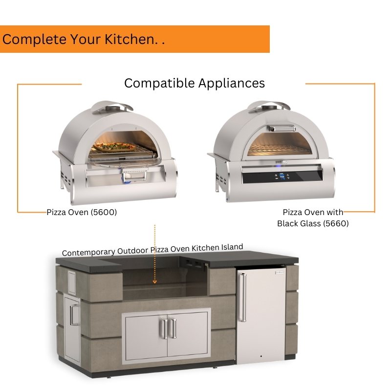 Fire Magic Contemporary Outdoor Kitchen Island Bundle for Pizza Oven - view 5