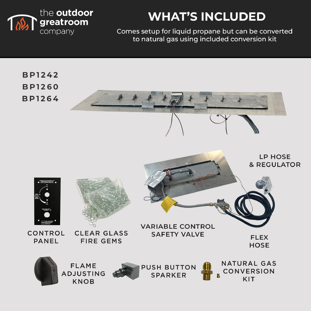 The Outdoor GreatRoom Crystal Fire Plus Linear Gas Burner Insert and Plate Kit - view 7